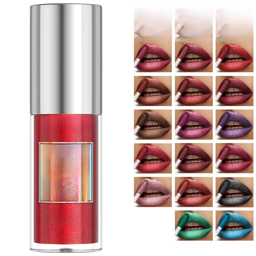 20-kleuren Glitter Lip Glazuur Waterdichte Diamant Shimmer Lipgloss Fonkelende Vloeibare Lipstick Langdurige Lip Make-Up voor Vrouwen gif - afbeelding 2