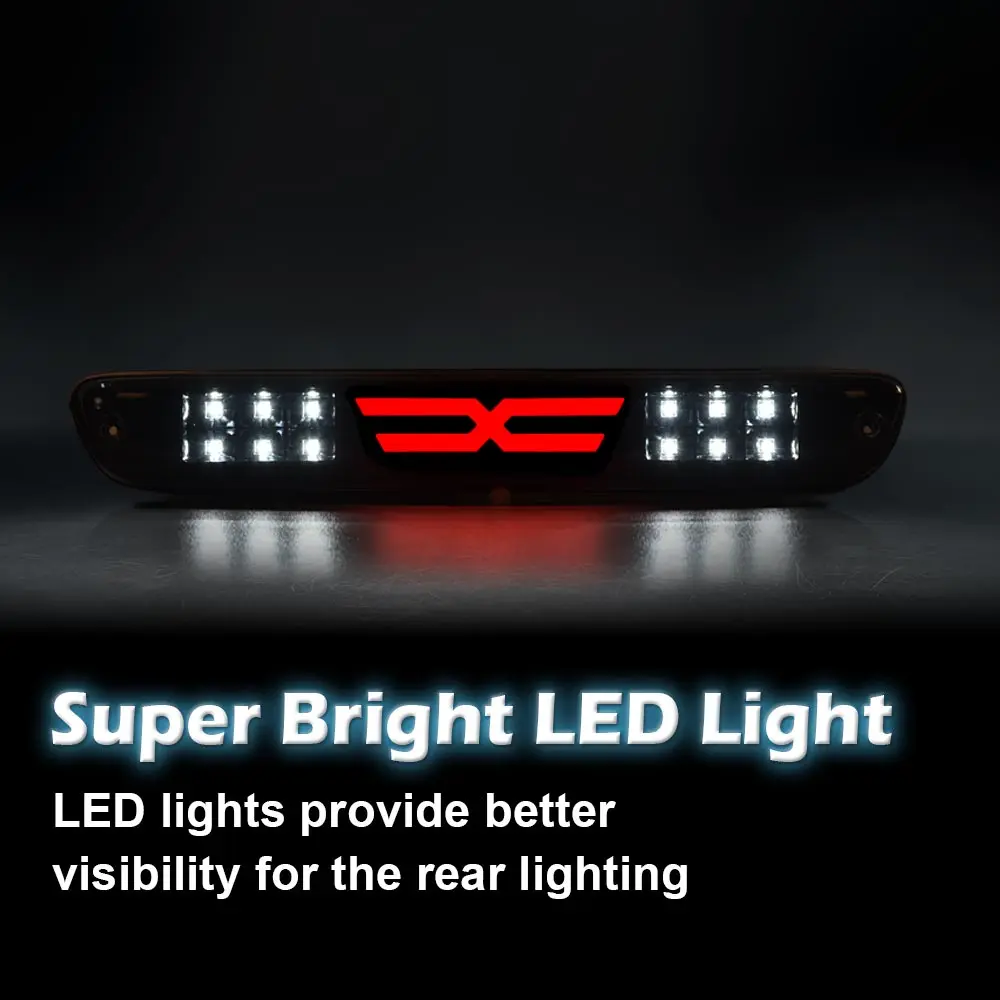 الثالث 3Rd الذيل ضوء الفرامل مصباح البضائع 12 فولت عمود إضاءة Led X نمط صالح ل كولورادو كانيون 2004-2012 عالية جبل وقف ضوء عدسة مدخنة #3