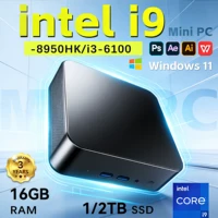 New Portable i9 Mini PC Computer Windows 11 Intel Core i9 8950HK 16GB 1TB Gaming Computer Dual-Band WiFi 6-Core Mini Desktop PC
