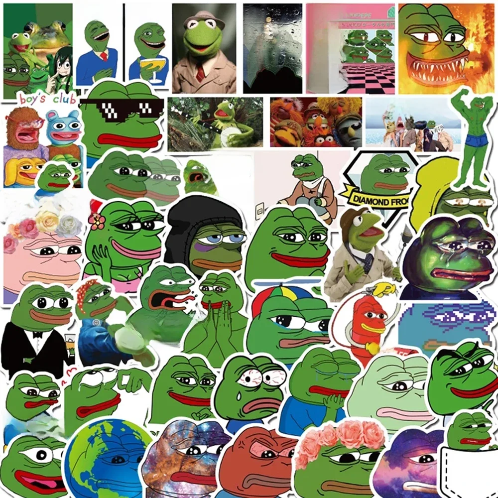 AliExpress GOGOTU 10/30/50PCS Funny Meme Frog PEPE Graffiti Stickers For Skateboard Helmet Phone Bicycle Computer