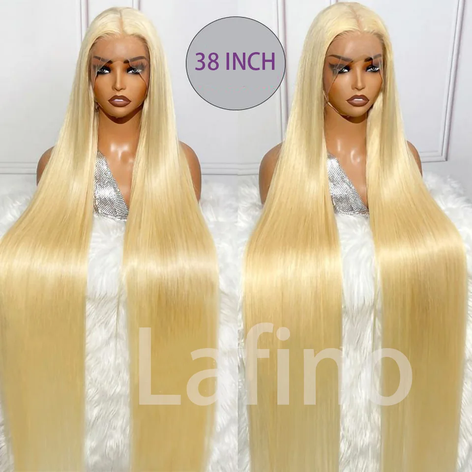 13x4 13x6 HD Wig rambut manusia transparan pirang lurus renda depan Wig renda Brasil untuk wanita Wig renda 613 prepped