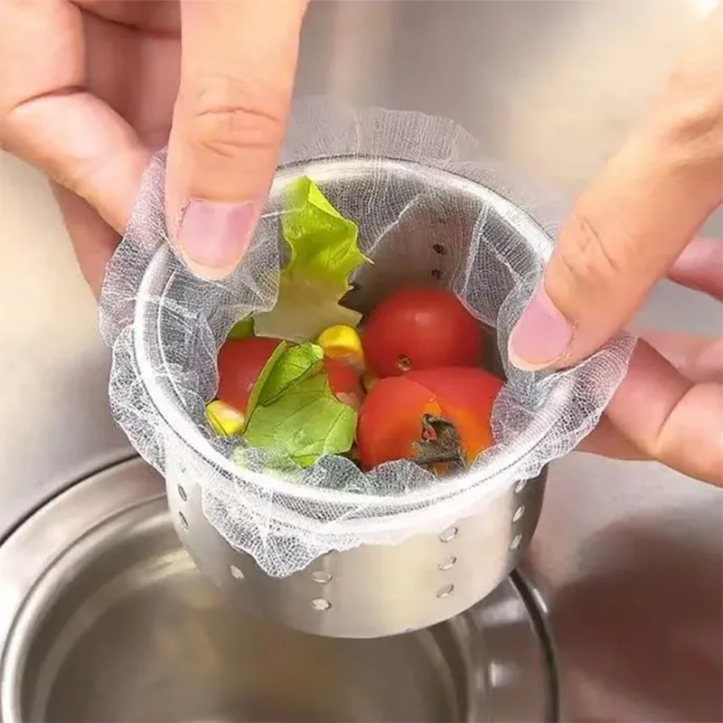 100/500Pcs Disposable Kitchen Sink Filter Sewer Drain Anti-blocking Garbage Bag Pool Leak Mesh Bag Strainer Sink Garbage Net