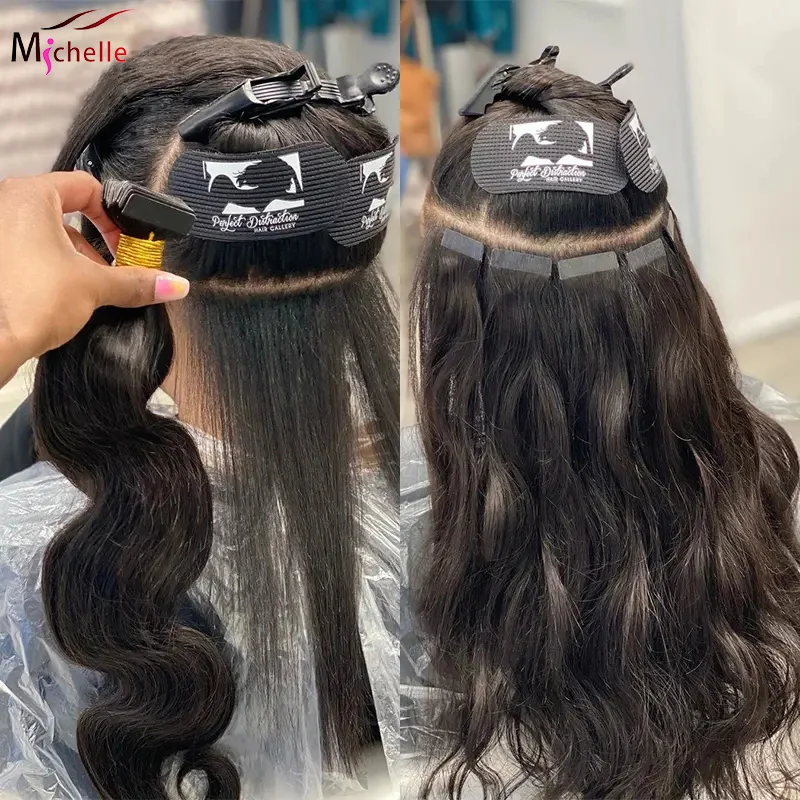 

Tape In Human Hair Extensions Body Wave 20Pcs/Pack 100% Real Remy Human Hair Skin Weft Adhesive Glue Natural Black Tape ins Hair