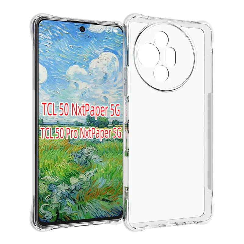 Funda TCL 50 NxtPaper 5G, cojín de aire a prueba de golpes, Airbag transparente, parachoques de silicona, funda trasera de TPU, funda suave para TCL 50 Pro NxtPaper 5G