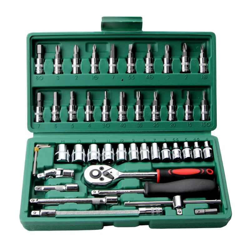 46 socket ratchet wrench set Xiaofei quick fall off auto machine repair hardware tool batch head combination set