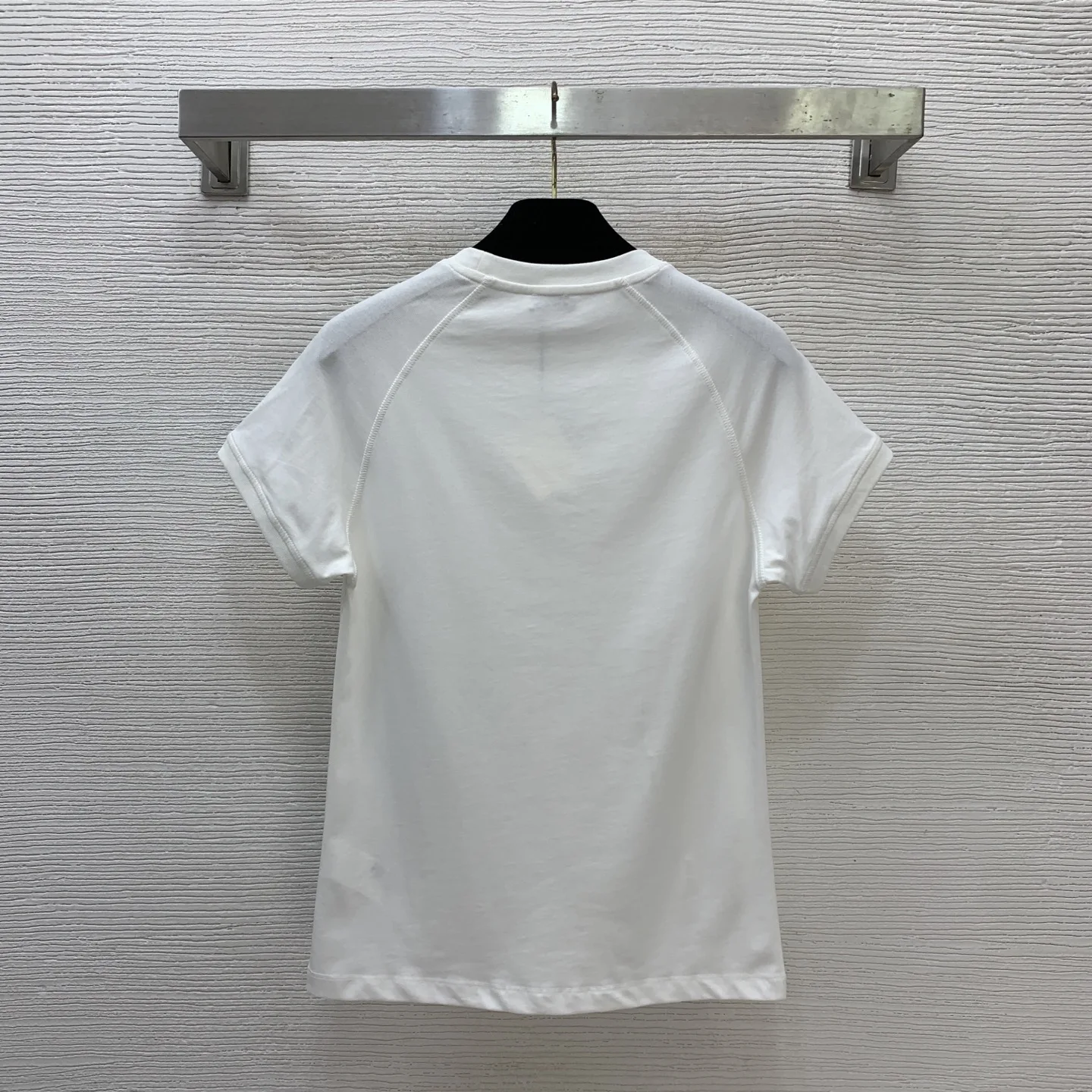 

High quality spring and summer women's threaded cuffs mini fit slim and slimming short sleeved t-shirt top SU240