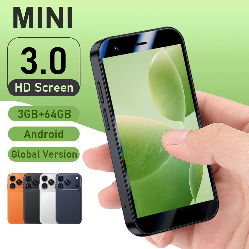 Neues Smartphone-Modell von 2026, ausgestattet mit einer 3-Zoll-HD-Bildschirm, 3 GB RAM und 64 GB Speicher; ein kompaktes und tragbares Gerät, ideal als zweiter Handy mit großer Akkulaufzeit.