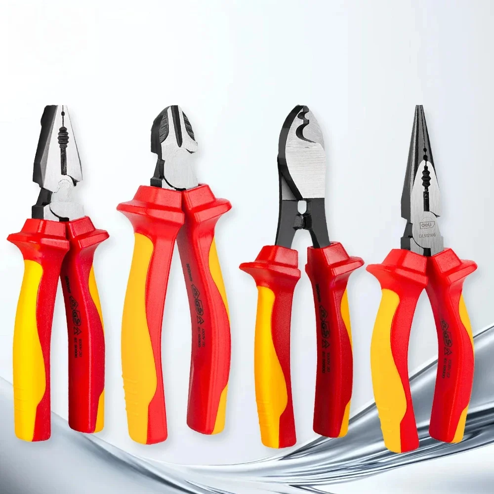 Deli  6 Inches Wire Pliers Sharp Large Opening Stripping Pliers Industrial Grade Labor-saving Household Electrician Pliers