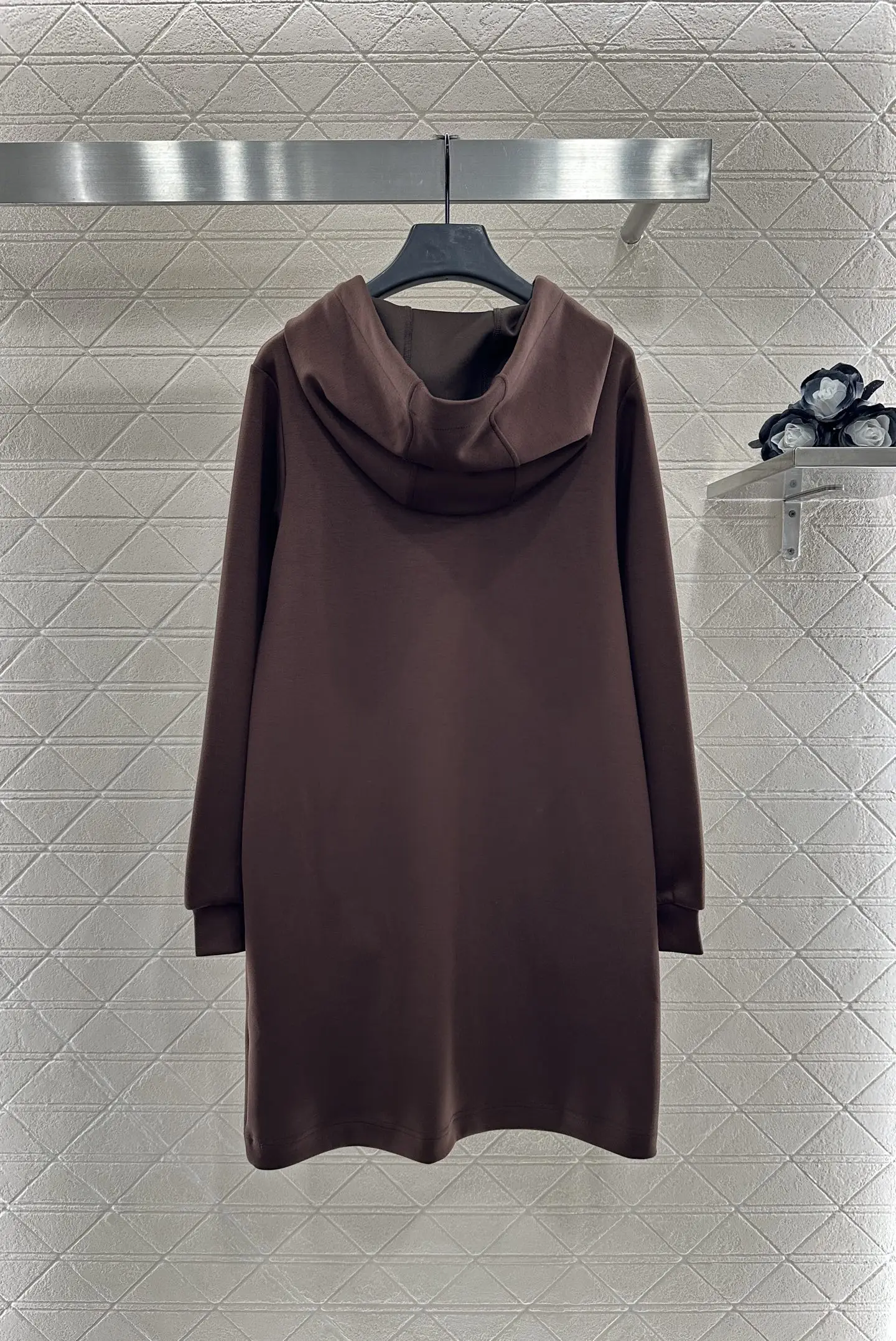 

2025 Women's Scarf Hood Dress Silky Cotton Slip Draped Fit Hooded Sweatshirt Dress Fall Fashion Casual Chic