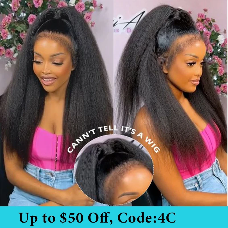 

4C Edges Hairline Lace Frontal Wigs Easy Install 4c Curly Baby Hair Lace Wig