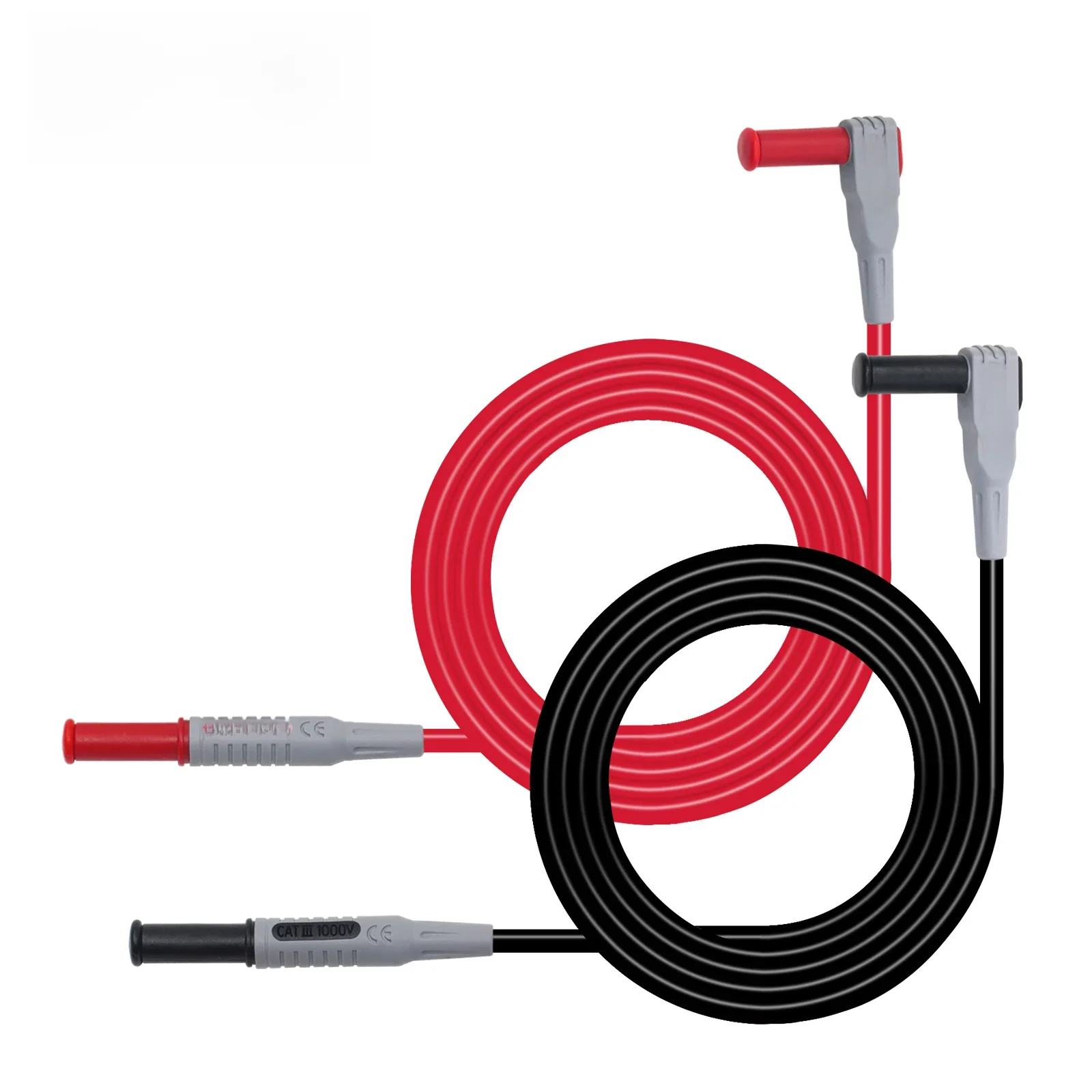 Cleqee P1032 p1033 Kabel testowy multimetru Formowany wtryskowo 4mm wtyk bananowy Linia testowa Prosty do zakrzywionego kabla testowego — zdjęcie 2