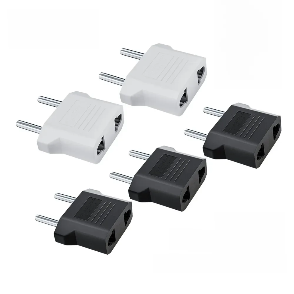 Elough 1-20 pièces prise de convertisseur US vers ue 4mm/4.8mm prises électriques adaptateurs américain chine KR vers Europe adaptateur de prise