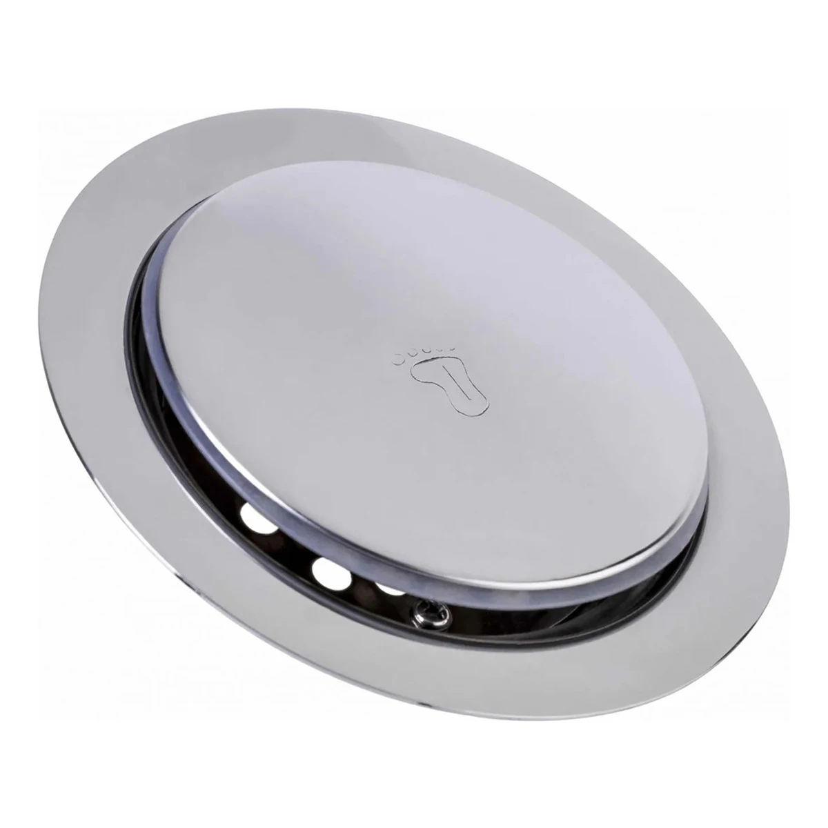 Smart Drain Round Click Up For Bathroom Veda 10x10 cm Metal Stainless Steel 903 Silver