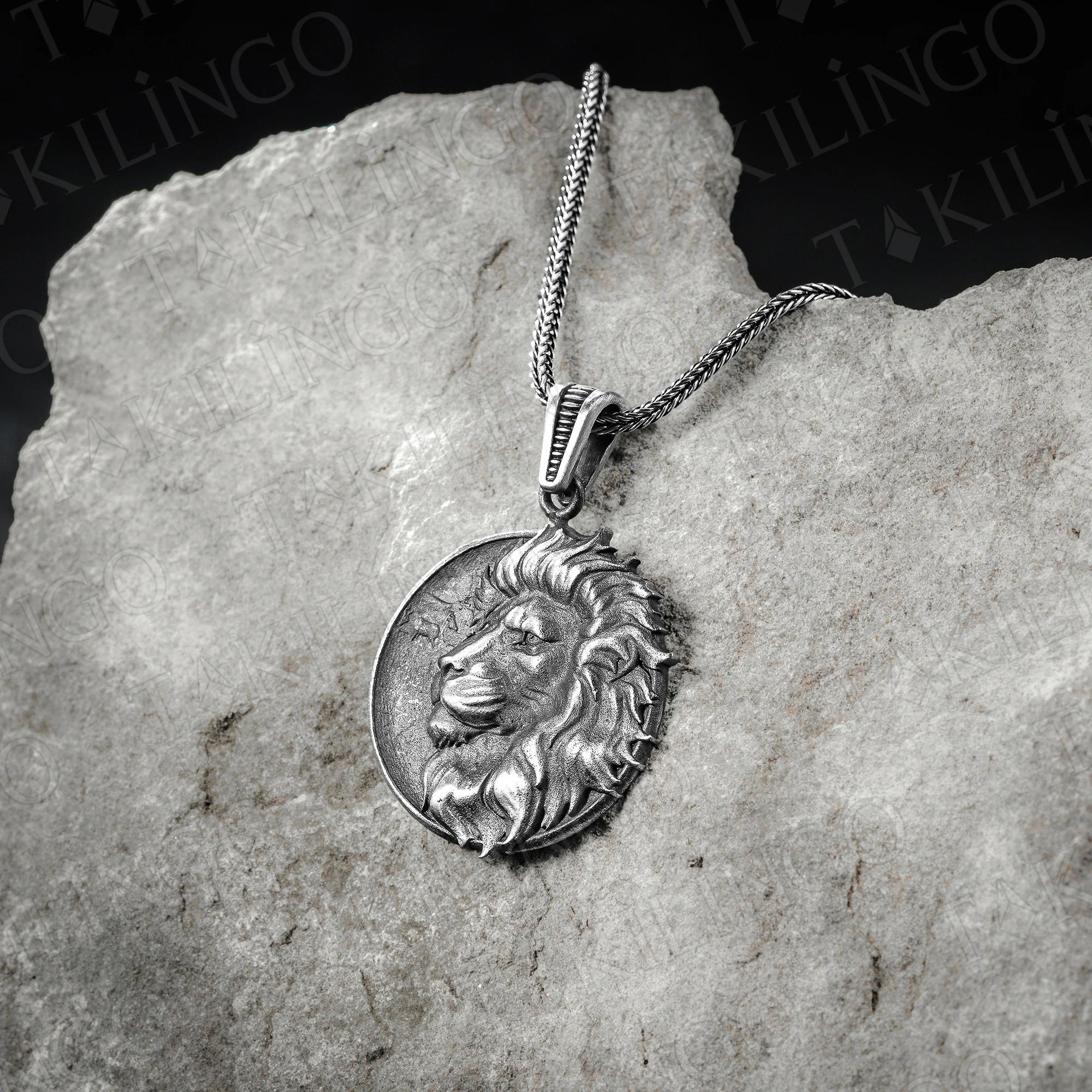 

Lion Animal Necklace Celtic Moon Lion Necklace 925 Sterling Silver Lion Snake Knot Animal Head Pendant Animal Necklace for Men W