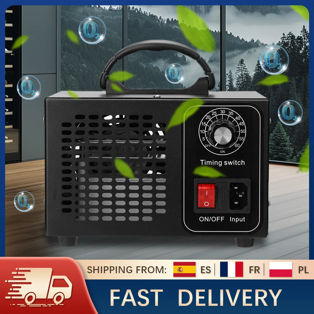 Générateur d'ozone 60 g/h, dissolvant de fumée de formaldéhyde, purificateur d'air Portable pour maison, voiture, bureau, désodorisant, stérilisateur, désinfection