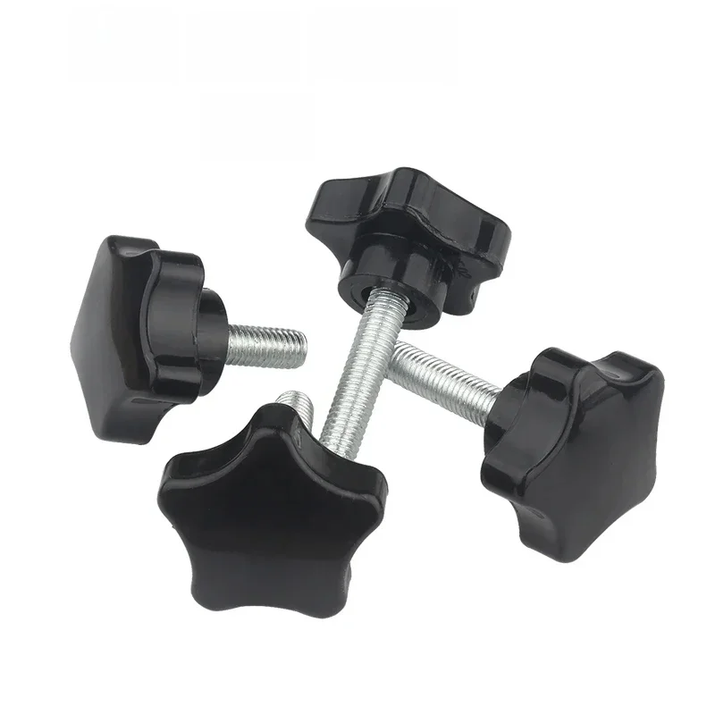 1-2 pièces M6 M8 M10 38 # Bouton de boulon de serrage en forme d'étoile, filetage, tête en plastique bakélite, vis de poignée pour équipement industriel