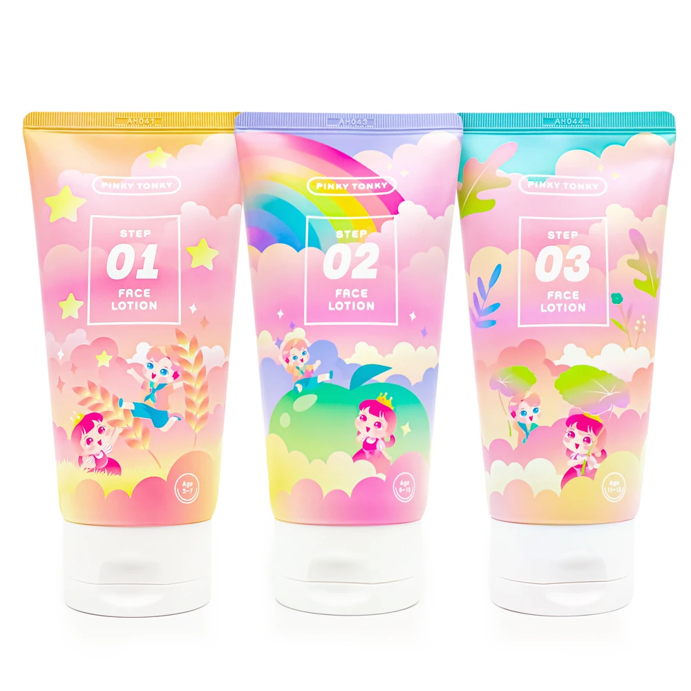 Pinky Tonky I'M Pinky Kids Face lotion 150ml Step1(ages 3 to 7) Step2(ages 8 to 10) step3(ages 11 to 13)