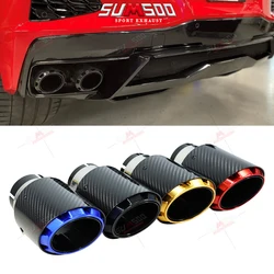 1PCSnew design cool style 3 layers carbon fiber + four color  stainless modified car exhaust tip silenciador coche