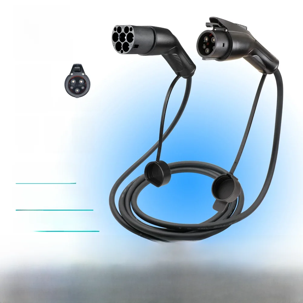 Kabel do ładowania pojazdów elektrycznych J1772 Type1 do Type2 Wtyczka żeńska do męskiego 32A 16A 3M/3,5M Przewód do pojazdów elektrycznych do stacji ładującej publicznej — 2