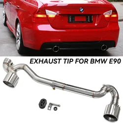 Dual Exhaust Tip System For BMW E90 E92 318i 320i Petrol Upgrade To 335i Look  Conversion Tailpipe Stainless Steel Muffler Tip