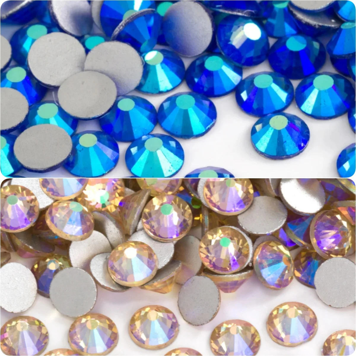 Sapphire AB  Champagne AB SS16 SS20  Crystal Glass Flatback Rhinestones For Nails Makeup Bags Shoes Clothes Decoration DIY