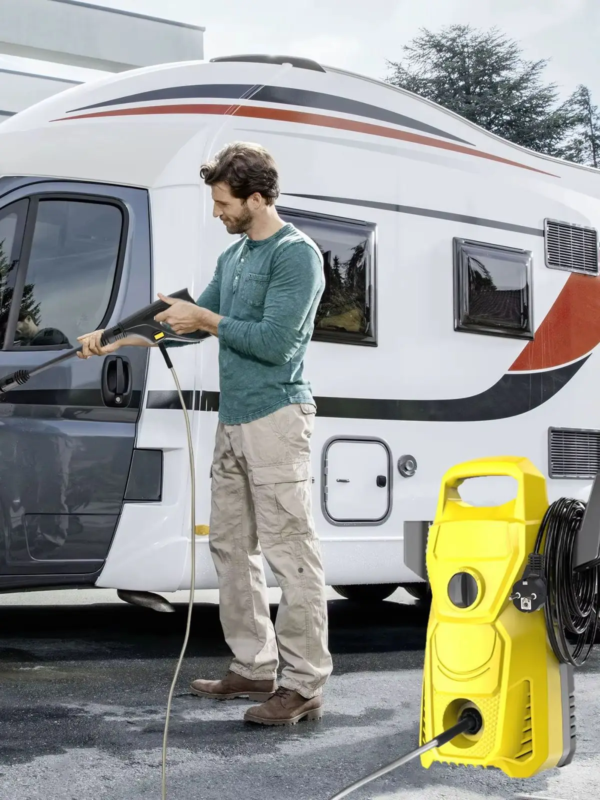 Elektrische hogedrukreiniger 135 bar, krachtige reiniger met 10m slang, verstelbare spuitmond, multi-aansluiting voor het reinigen van auto, patio en oprit - afbeelding 2