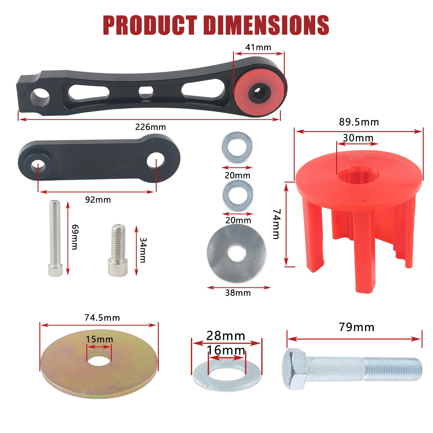 Lower Engine Mount Dog Bone Mount Insert Kit Street for VW Golf Rabbit Jetta EOS Beetle ,Audi A3 S3 RS3 TT,Skoda Superb