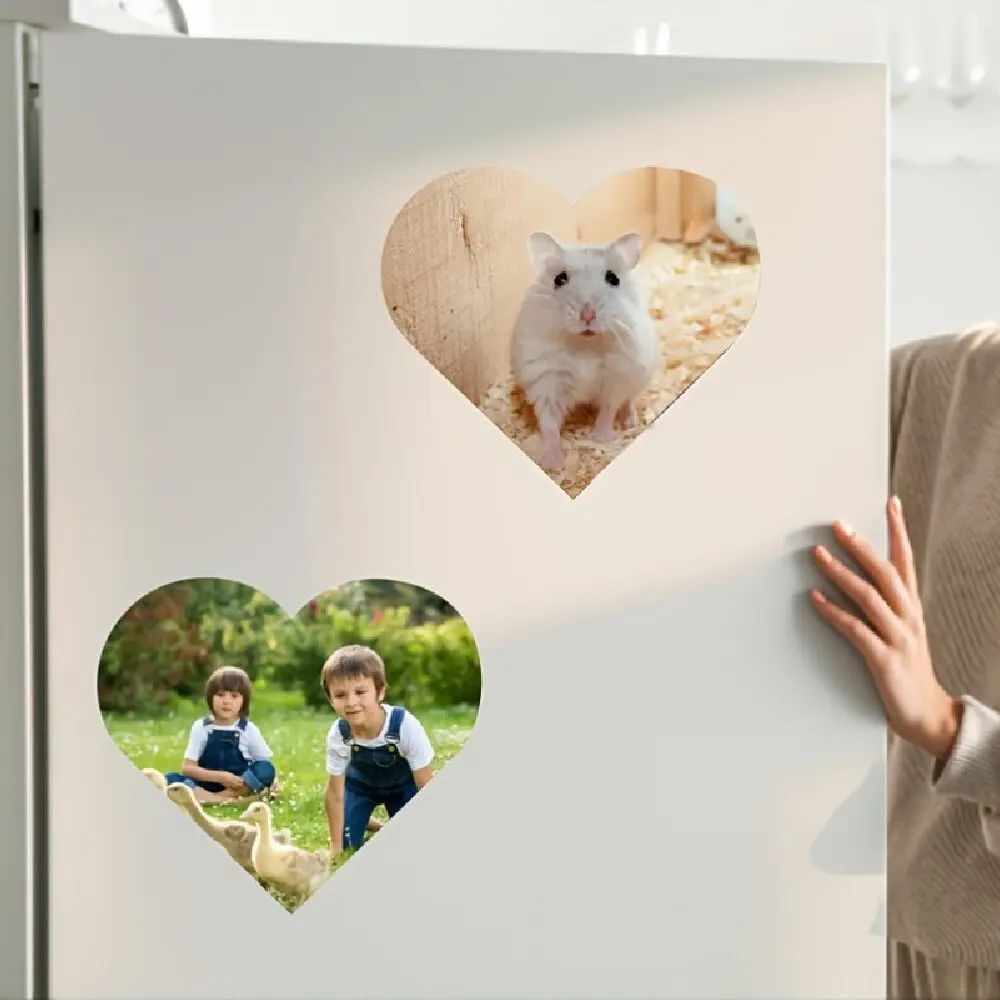 DIY Heart Photo Collage Refrigerator Magnets Square Sweet Gift Valentine Mother’s Day Birthday Party Souvenir