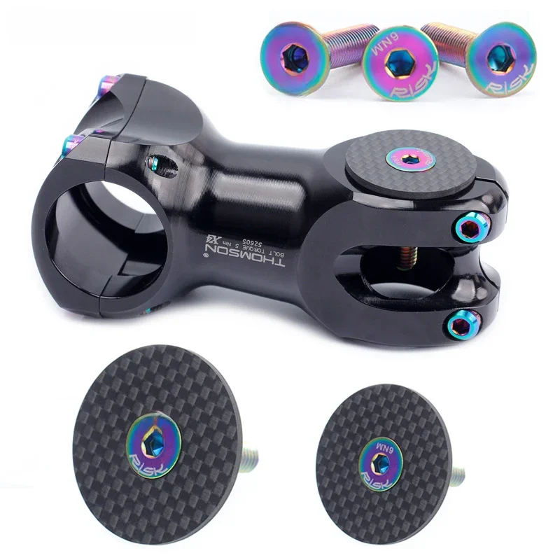 AliExpress Risk Carbon Fiber 28.6mm Stem Cap/31.8mm OD2 Stem Cap + TC4 Titanium Alloy Screw For Mountain Road