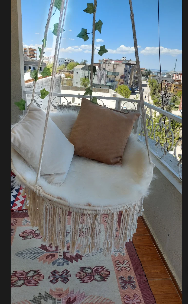 

Macrame Special Mesh Swing Hammock Cotton İp 60X80 cm Garden Balcony Activity Swing Easy Installation Hammock