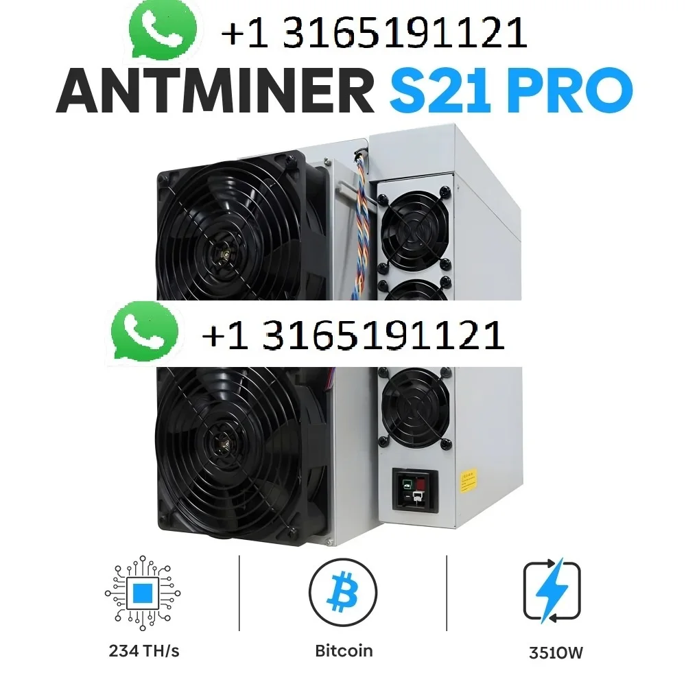 S. HOT SELLING BUY 5 GET 3 FREE!! ORIGINAL NEW Bitmain Antminer S21 Pro Bitcoin Miner 234TH/S