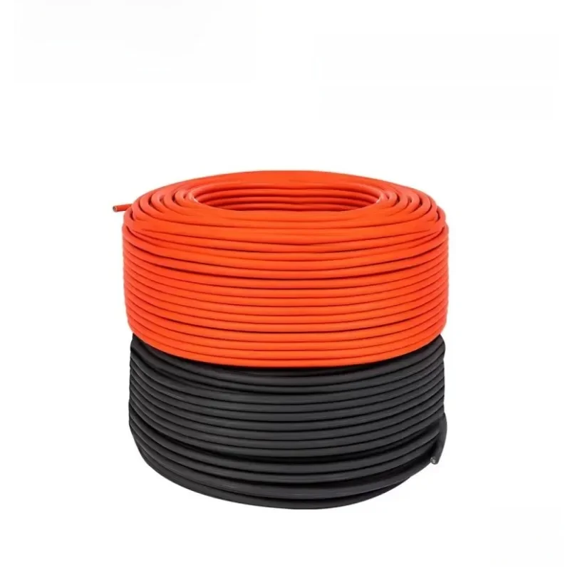Câble photovoltaïque 2.5 mm2 4 mm2 6 mm2, fil d'alimentation solaire TUV H1Z2Z2-K PV1-F pour connexion de panneaux PV, veste XLPE rouge noir