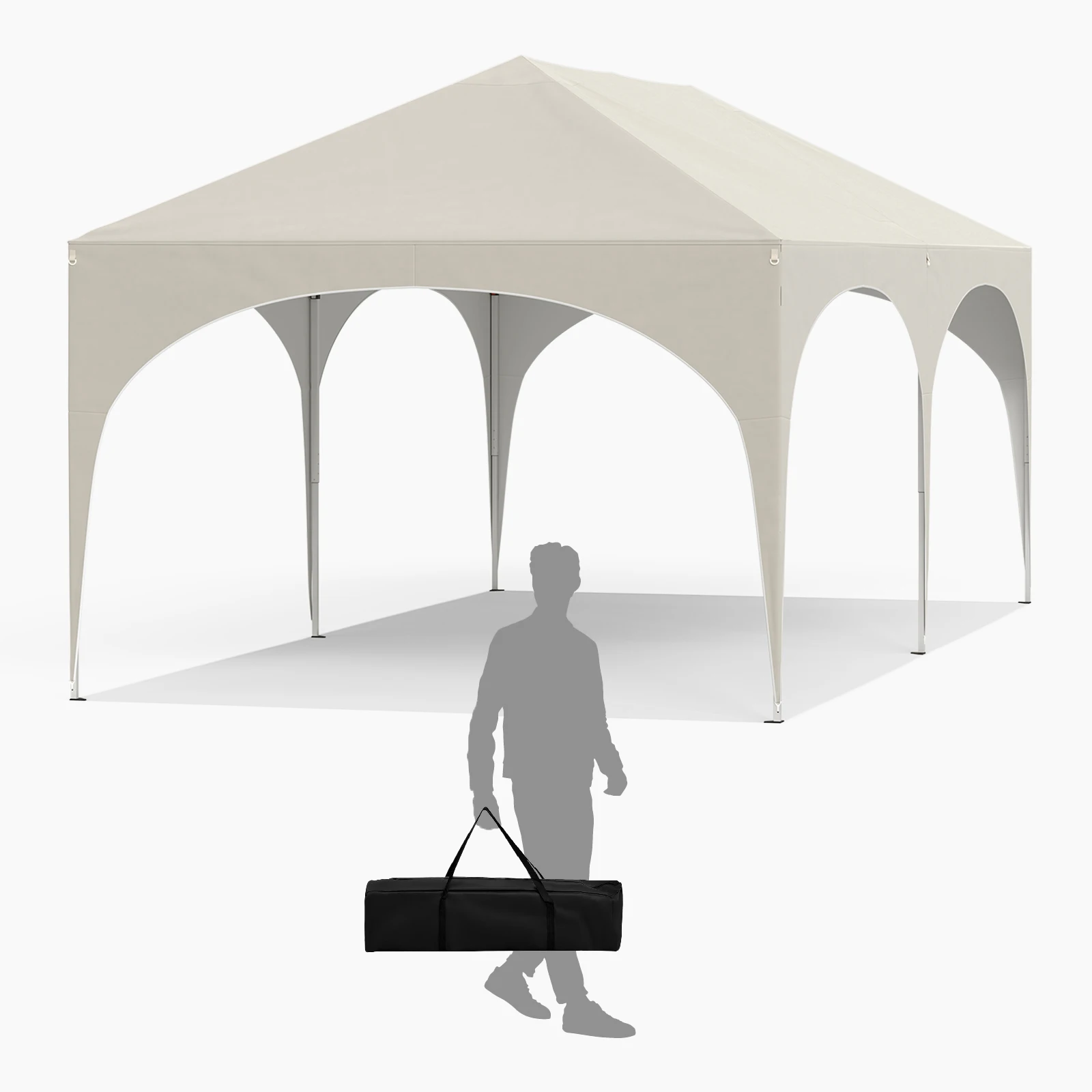 WOLTU 3x6m Gartenpavillon Faltbarer Pavillon mit 6 Seitenwänden Höhenverstellbar Wasserdicht UV-Schutz Partyzelt mit Tasche – Detail 25