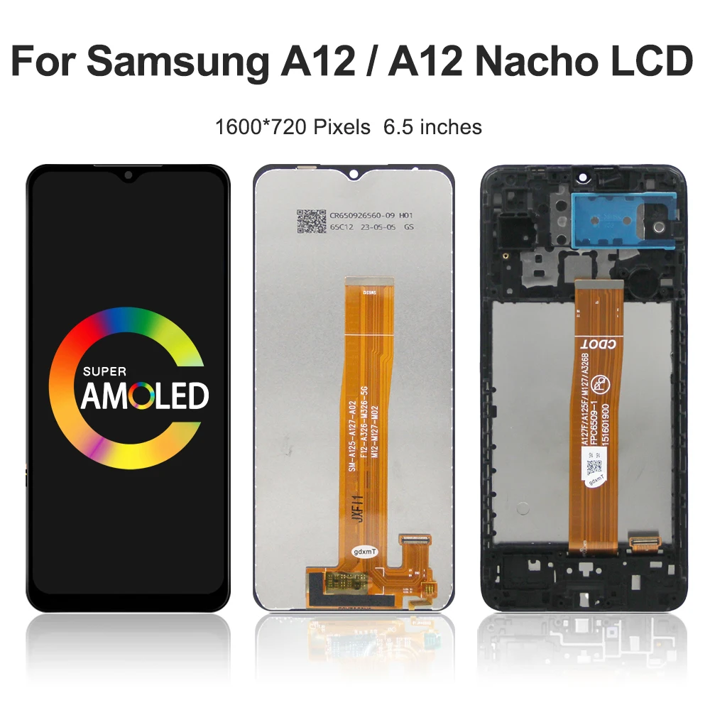 6.5\'\'A12 Nacho For Samsung For Ori A125 A127 A125F A127F A125M LCD Display Touch Screen Digitizer Assembly Replacement