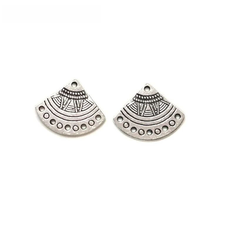 Nowa Moda 20 sztuk/worek 18mm Stop Cynku Kształt Wachlarza Porowate Złączki Charms Linker do DIY Naszyjników Ręcznie Robiona Biżuteria Akcesoria — zdjęcie 2