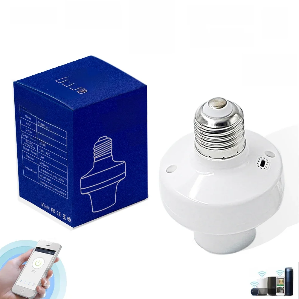 QIACHIP ZigBee Wifi Inteligentna Oprawka Lampy E27 Adapter do Żarówek LED Sterowana Aplikacją EWelink, Sterowanie Głosowe Alexa Google Home — zdjęcie produktu 7