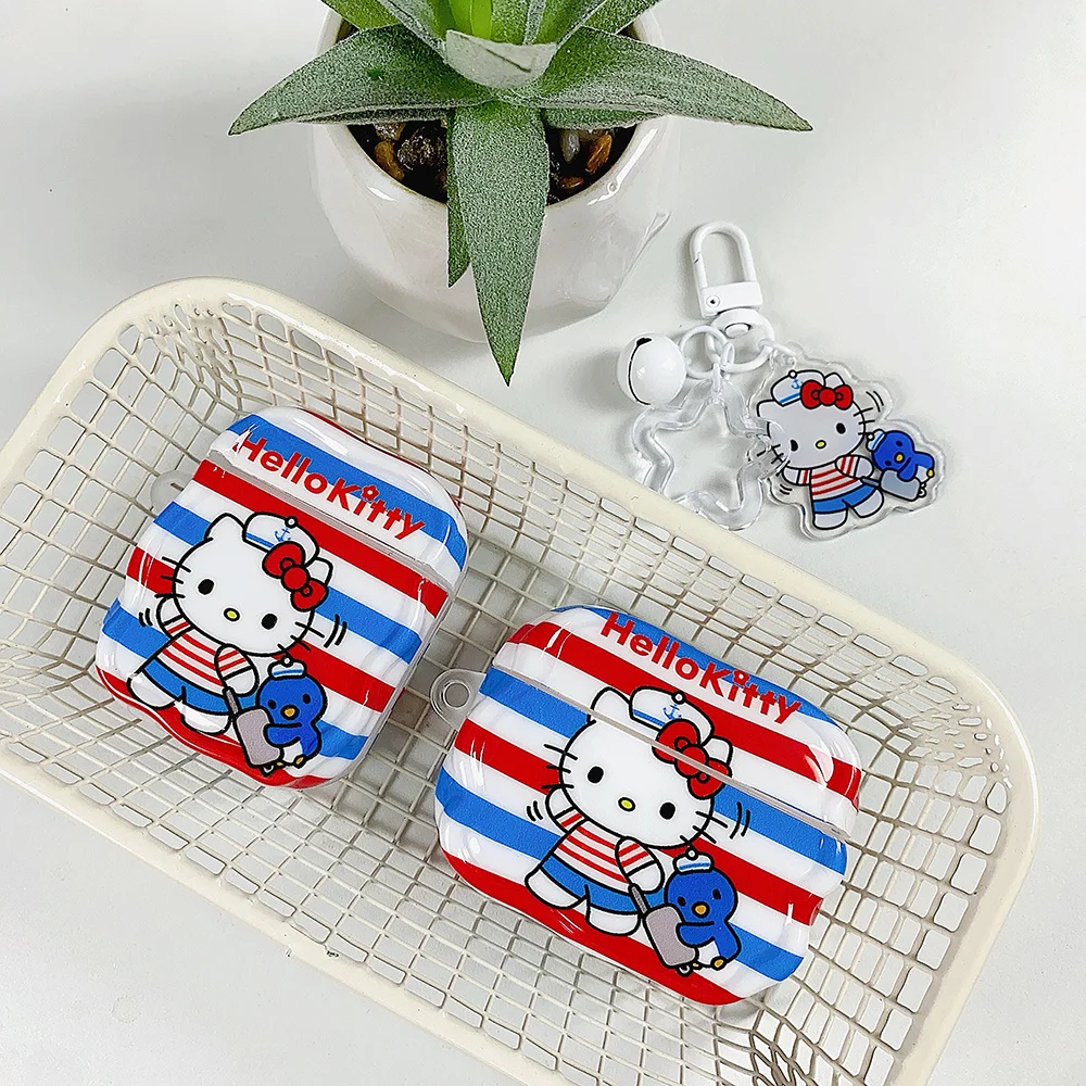 

Cute Japanese and Korean cartoon HelloKitty pendant headphone case, suitable for Airpods 4 3 2 1 Airpods Pro 2 3 4 headphone cas