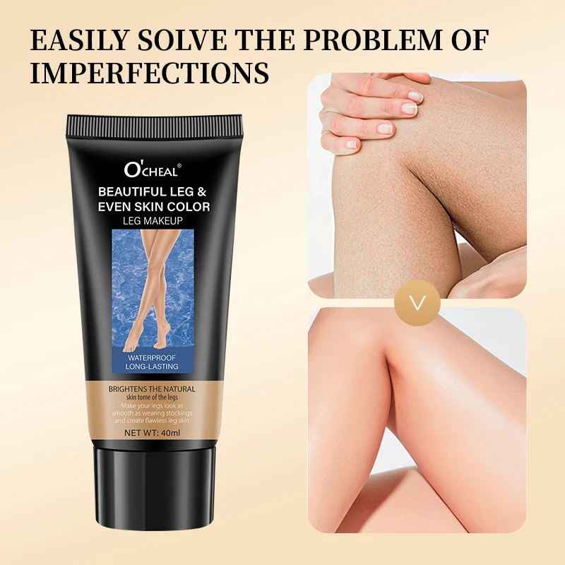 OCHEAL Creme para pernas Base líquida hidratante com squalano brilho natural nutritivo massagem corporal creme de cuidados com as veias das pernas adultos