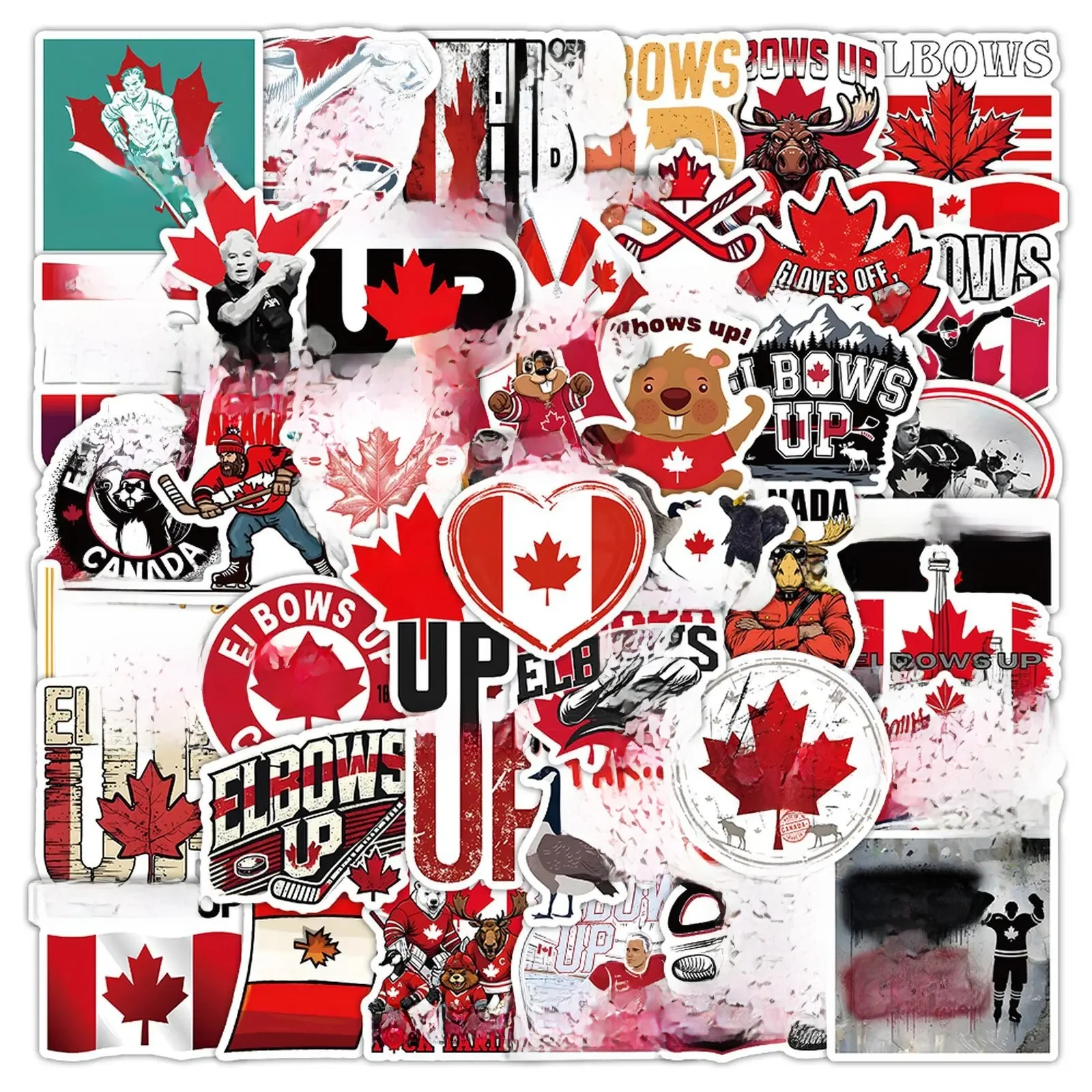 AliExpress GOGOTU 10/30/54PCS Elbows up Canada Stickers Funny Cartoon Graffiti Sticker Fridge Luggage Laptop Phone Guitar Bike Skateboard Decals