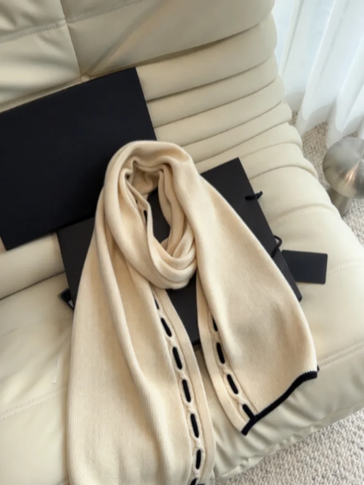 Winter New Style Women's Warm Multi-color Knitted Letter Embroidery Fashionable And Versatile Scarf