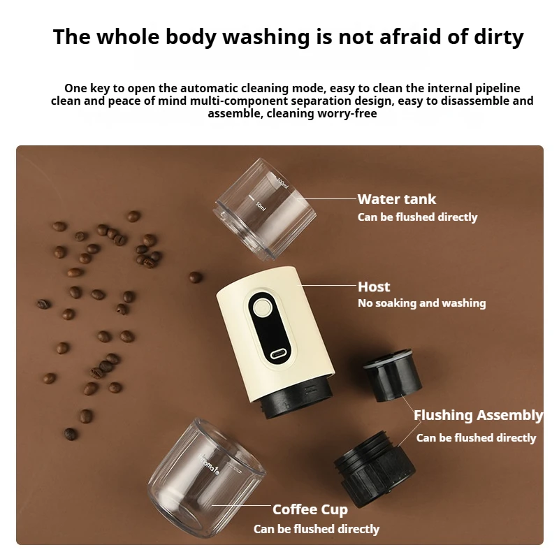 Cápsula italiana máquina de café doméstico pequeno portátil ao ar livre carro extração elétrica sem fio máquina café expresso em pó