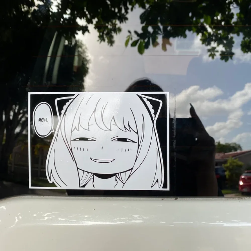 Pegatina divertida de Anime para coche, calcomanías japonesas Anya JMD para ventana, puerta, parachoques, portátil, accesorios de decoraciones de