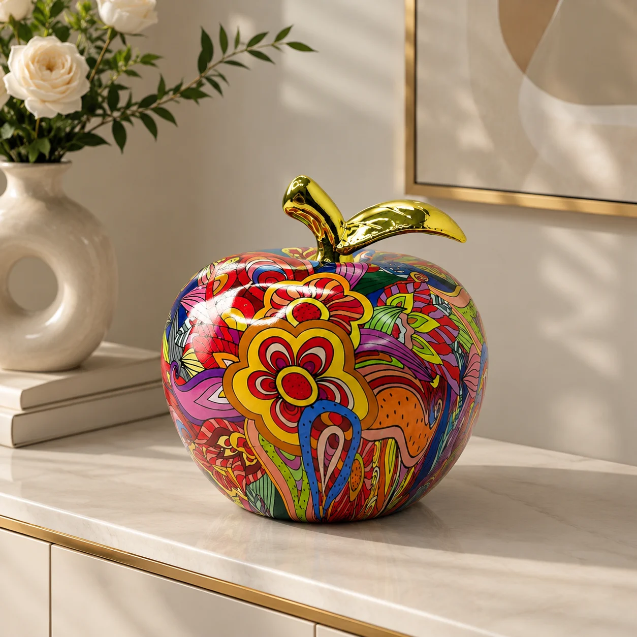 Hand Painted Resin Apple Sculp - Resin Art Table Top review and price