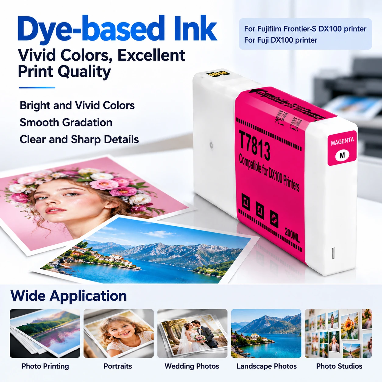 DX 100 DX-100 T7811-T7816 Ink Cartridge Dye-based Ink For Fuji Frontier-S DX100 Printer T7811 T7812 T7813 T7814 Photo Printing