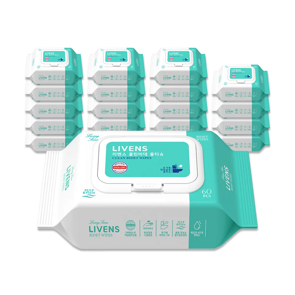 리벤스 소프트 클린 화장실 비데티슈 캡형 60매 10팩