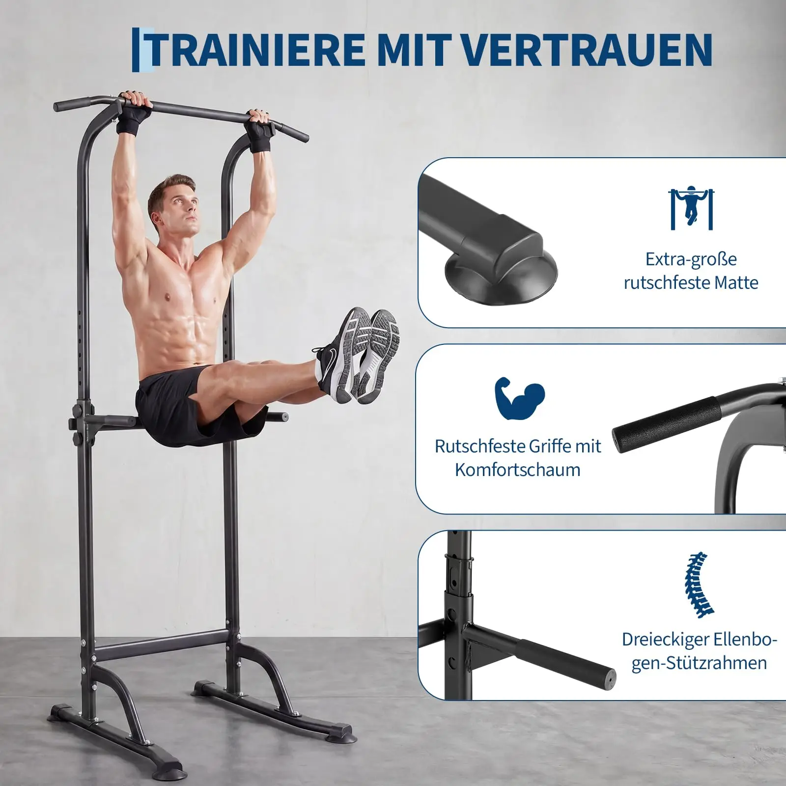Cadre de porte avec poignées, support de fixation multifonction, réglable en hauteur sur 10 niveaux de 165 à 219 cm, structure en acier de 1,2 mm, capacité jusqu'à 150 kg, pour la maison, noir/jaune/rouge