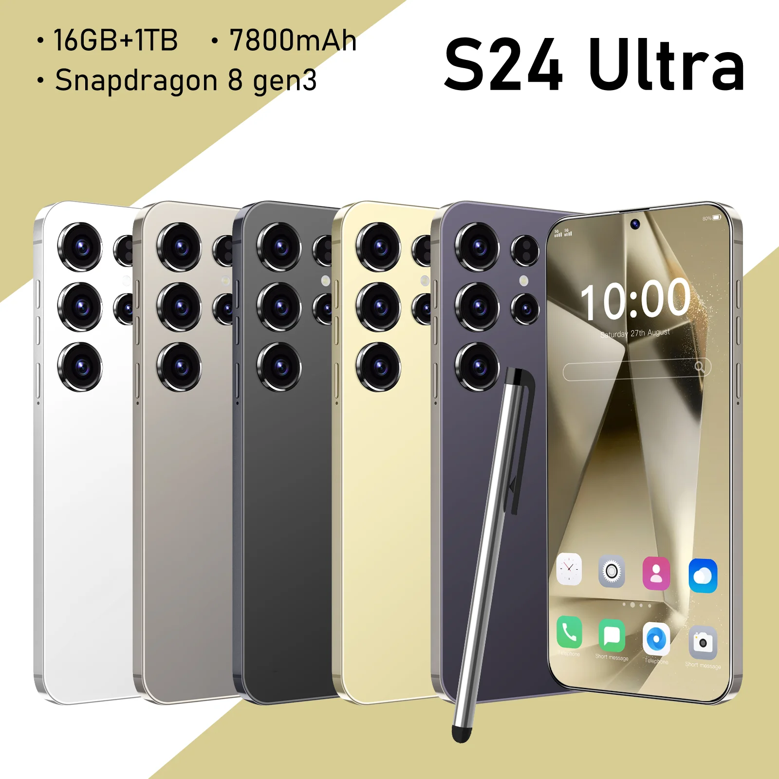 2025 HOT phone S24 Ultra Smartphone 5G 7.3HD Original Cellphones Android 14 Snapdragon 8 gen 3 Cell Phone 7800mAh Mobile Phones