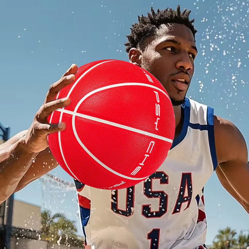 كرة سلة من جلد البولي يوريثان من PSYCHE مكونة من 3 طبقات ومضادة للانزلاق وممتصة للرطوبة للاستخدام الداخلي/الخارجي مقاس 7 كرة مطابقة مقاومة للاهتراء/كرة تدريب