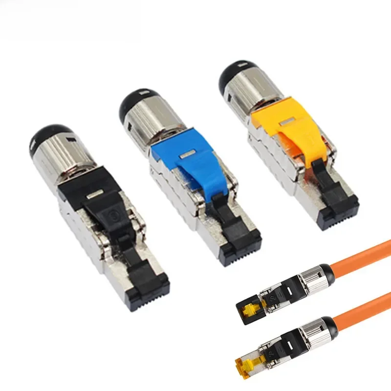 Złącza RJ45 CAT6 CAT6A Cat7 CAT8 CAT 8 Bez narzędziowe, ekranowane wtyczki końcowe Ethernet 10G ze stopu cynku do kabli SFTP 23AWG — zdjęcie 2