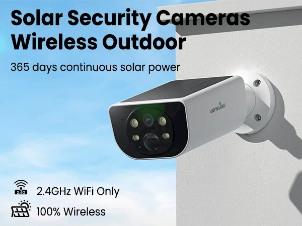 

Wansview 3MP Solar Security Camera Outdoor Wireless 2K WiFi Surveillance with Battery Color Night Vision Cloud/SD Storage